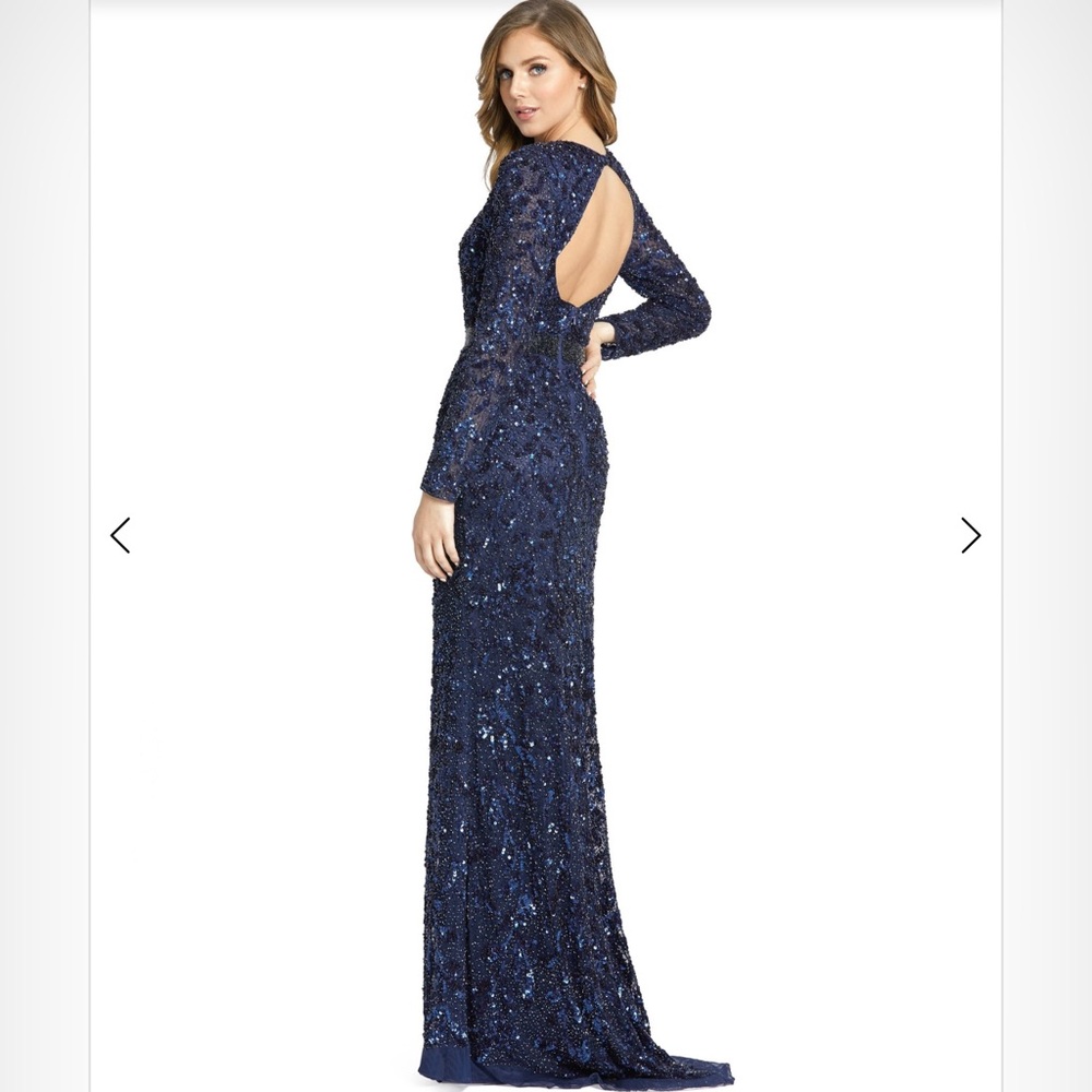 Long sleeve embellished gown - Picture 3 of 4